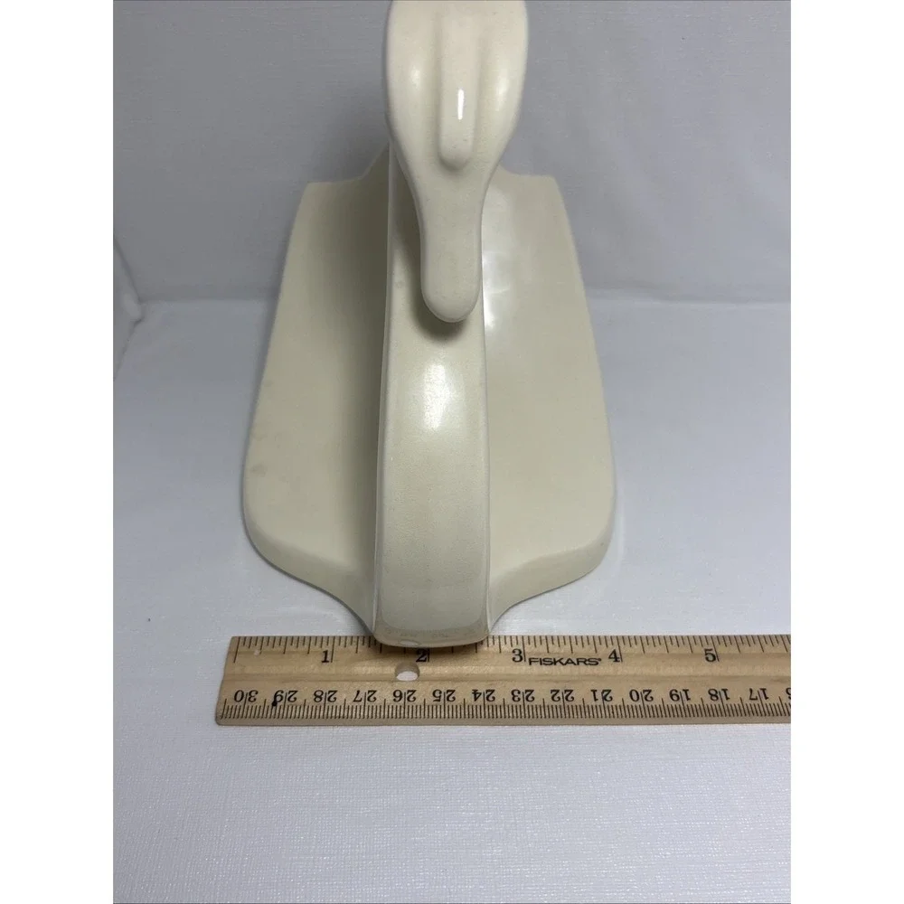 Vintage Beige Ceramic Swan Hand Towel Wash Cloth Holder Soap Bathroom Decor